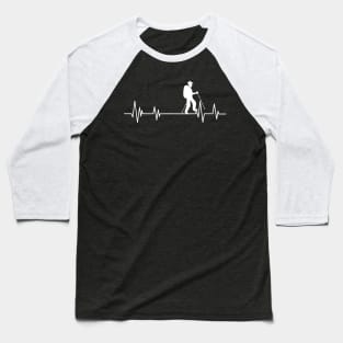 hiking heartbeat Funny Hiking , hike heartbeat mountain Baseball T-Shirt